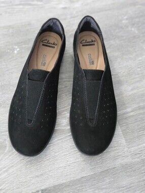 Clarks Collection Medora Gemma Suede Flats Shoes Slip-ons Womens 8.5